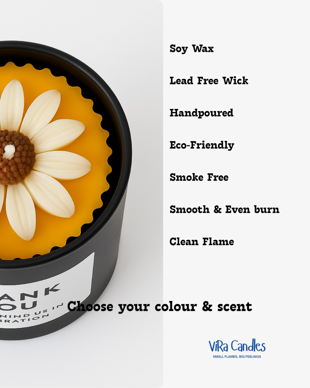 Scented Candle in a Black Glass