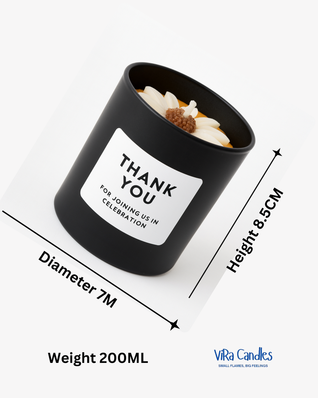 Scented Candle in a Black Glass